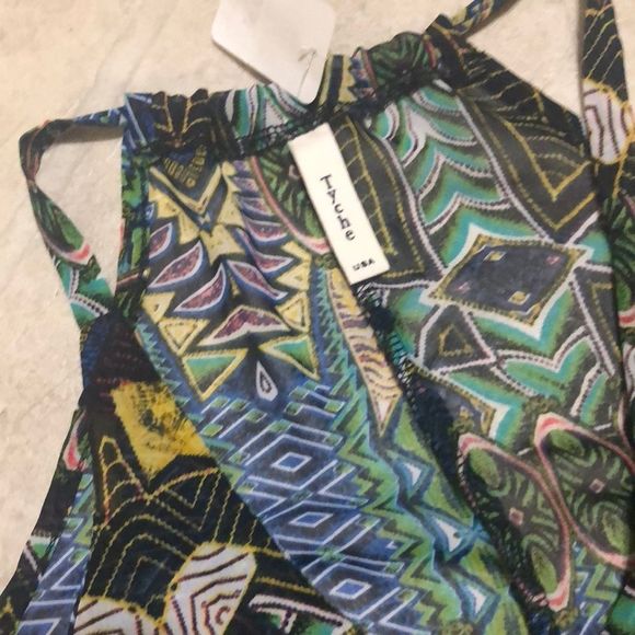 •TYCHE•NWT COLORFUL BOHEMIAN FLOWY SLEEVELESS TANK TOP BLOUSE SIZE SMALL - Picture 5 of 6